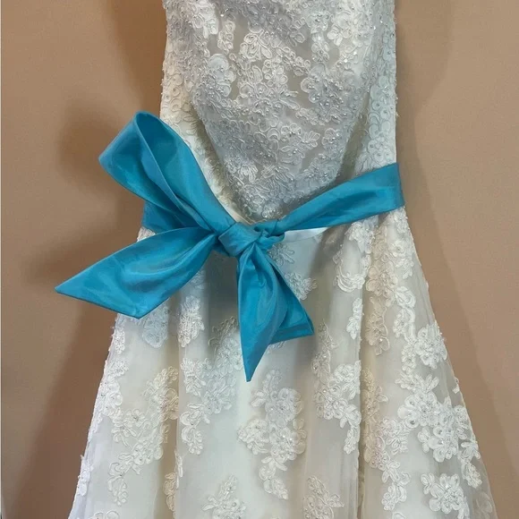 Galina Strapless Bridal or Quinceañera Gown- Midi Length - Picture 11 of 12